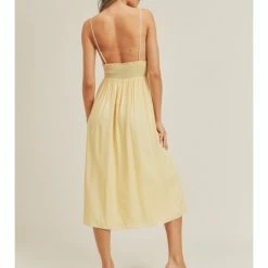 Lush Button Detail Midi DressI WOMEN