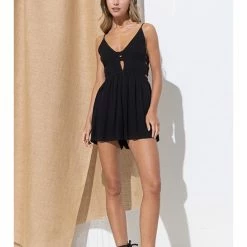 Illa Illa Rayon Tie Up Romper Dresses & Skirts