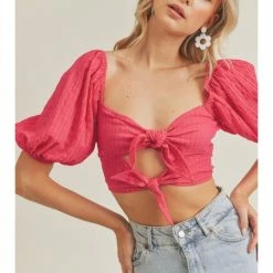 Lush Knot Front Crop Top Tops