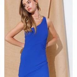 Illa Illa Dresses & Skirts Ribbed Reversible One Shoulder Dress