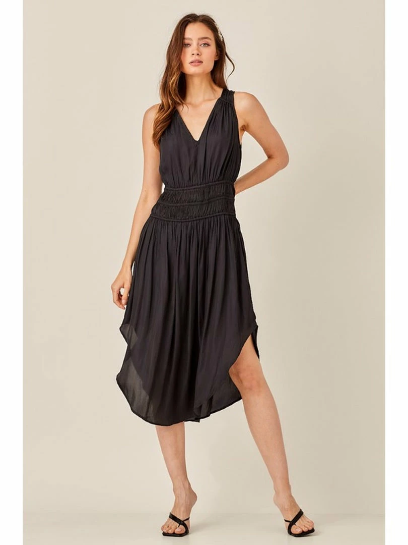 Mustard Seed STRAP BACK SHIRRED ROUND HEM DRESS 1 Mustard Seed STRAP BACK SHIRRED ROUND HEM DRESS