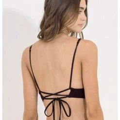 Maaji Black Tulip Parade Long Line Triangle Bikini Top WOMEN 5 Maaji Black Tulip Parade Long Line Triangle Bikini Top WOMEN