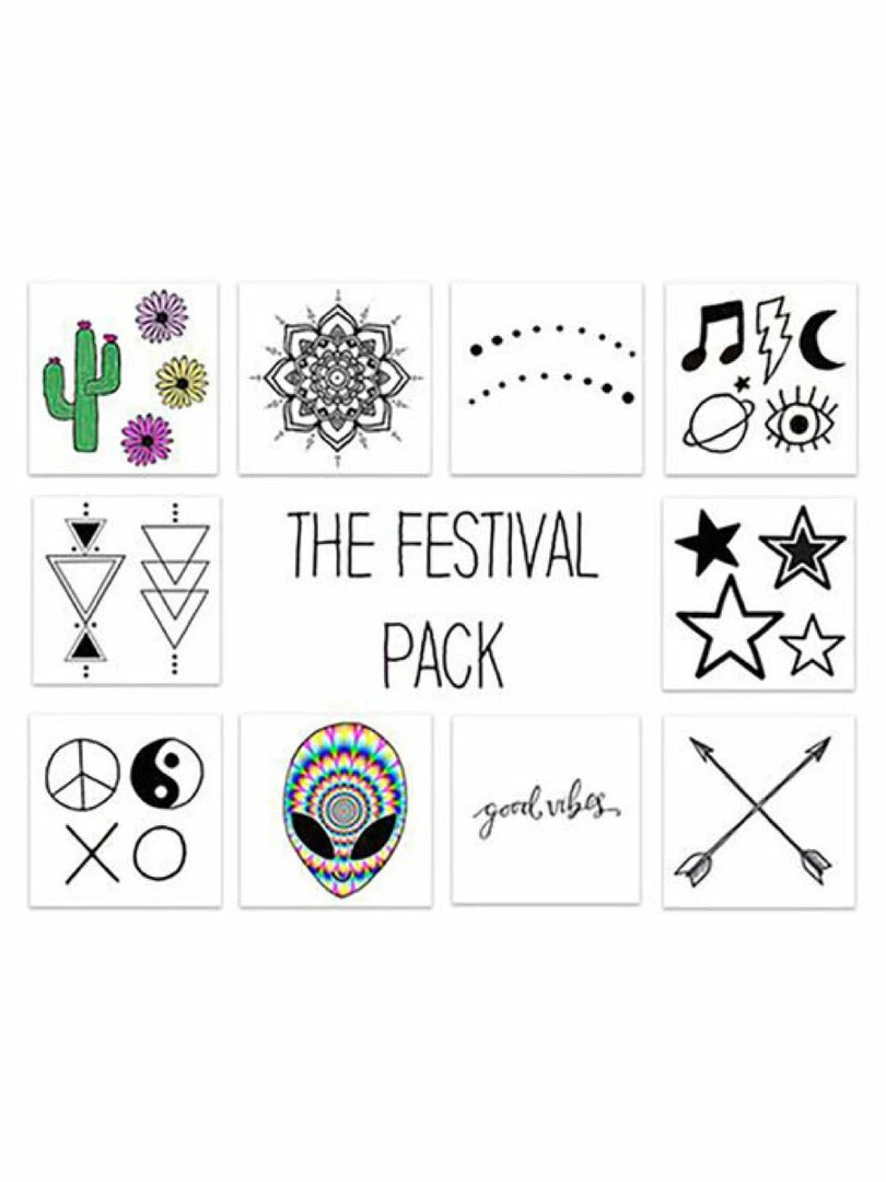 Inked By Dani Temporary Tattoo Pack The Festival 1 Inked By Dani Temporary Tattoo Pack The Festival