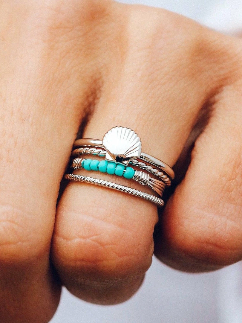 Pura Vida Shell Ring Stack 1 Pura Vida Shell Ring Stack