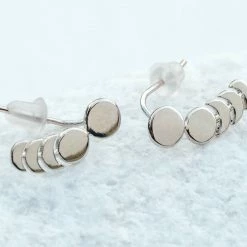 Pura Vida Moon Phases Ear Climber Silver Earrings