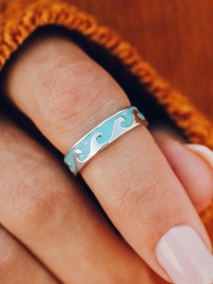 Pura Vida Reversible Mother Of Pearl Wave Ring 2 Pura Vida Reversible Mother Of Pearl Wave Ring