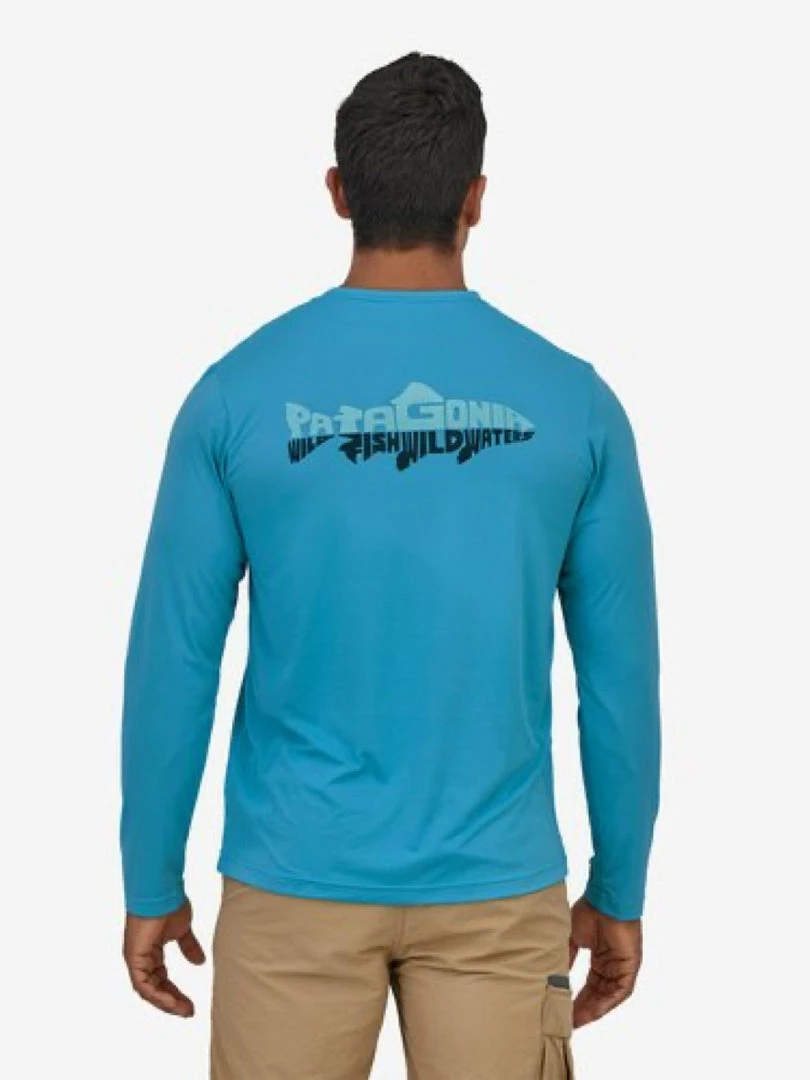 Patagonia Men's LS Capilene Cool Daily Fish Graphic Shirt -Wild Waterline: Anacapa Blue 1 Patagonia Men's LS Capilene Cool Daily Fish Graphic Shirt -Wild Waterline: Anacapa Blue
