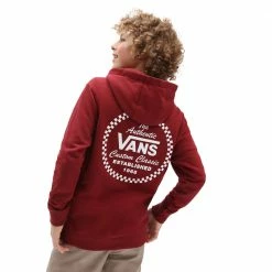 Vans Custom Classic Boys Hoodie- Pomegranate KIDS