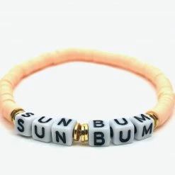 Silver Girl Mini Word Heishi Stretch Bracelet Bracelets 14 Silver Girl Mini Word Heishi Stretch Bracelet Bracelets