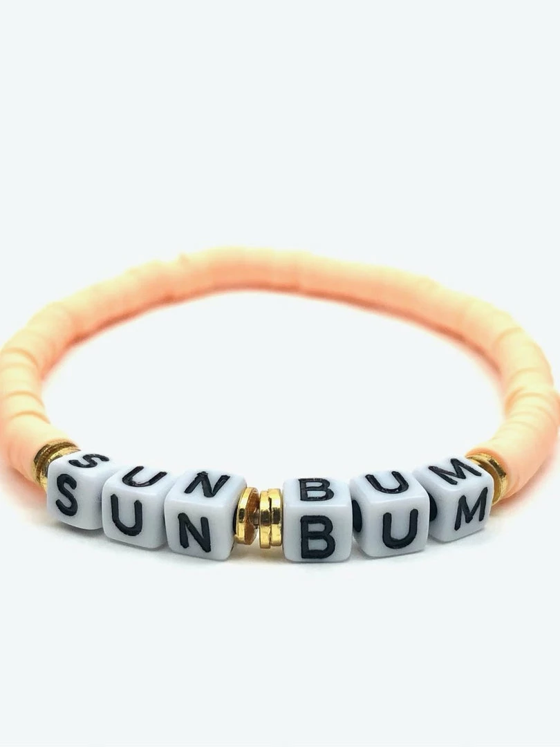 Silver Girl Mini Word Heishi Stretch Bracelet Bracelets 7 Silver Girl Mini Word Heishi Stretch Bracelet Bracelets