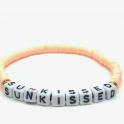 Silver Girl Mini Word Heishi Stretch Bracelet Bracelets 15 Silver Girl Mini Word Heishi Stretch Bracelet Bracelets