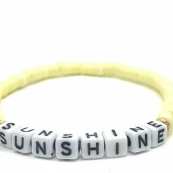 Silver Girl Mini Word Heishi Stretch Bracelet Bracelets 11 Silver Girl Mini Word Heishi Stretch Bracelet Bracelets