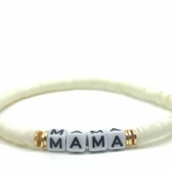 Silver Girl Mini Word Heishi Stretch Bracelet Bracelets