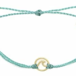 Pura Vida Wave Bracelet Gold Aqua Bracelets