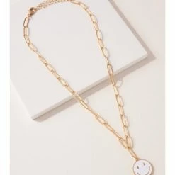 Atl Market Necklaces Smiley Face Pendant Chain Necklace