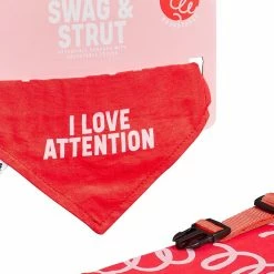 Wild & Wolf Wild & Woofy 100% Cotton Machine Washable Reversible Dog Bandana, I Love Attention Pets