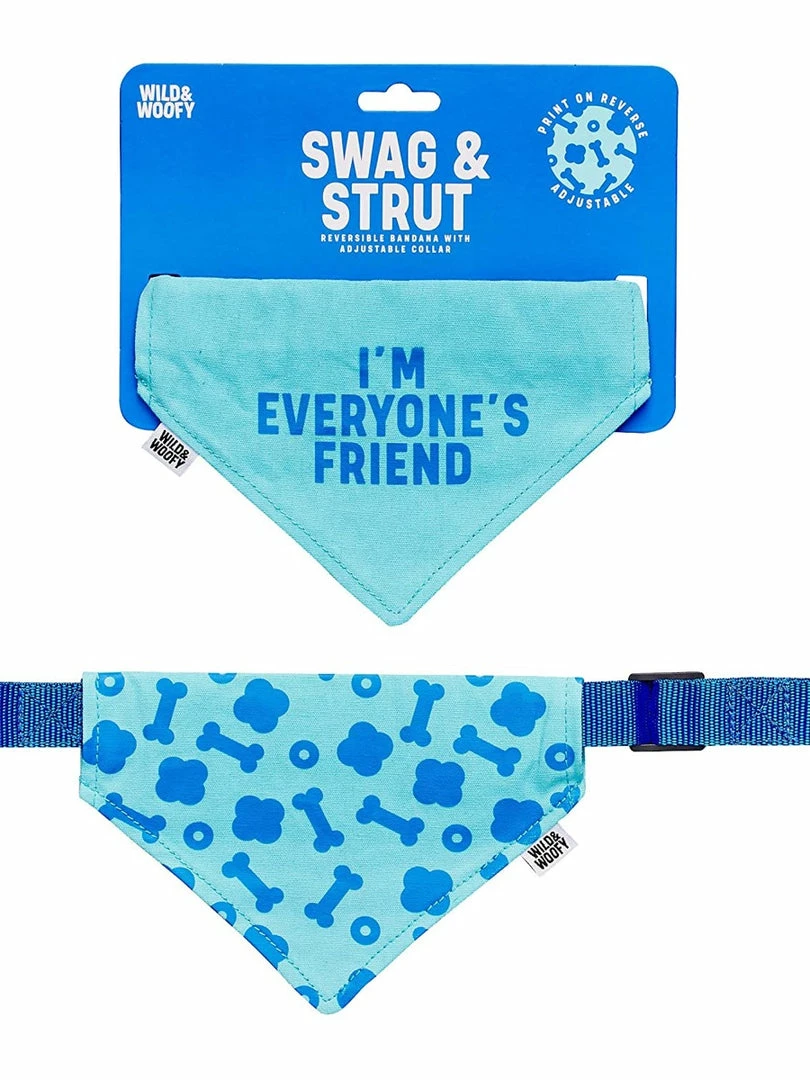 Wild & Wolf Wild & Woofy 100% Cotton Machine Washable Reversible Dog Bandana, Everyone's Friend Pets 1 Wild & Wolf Wild & Woofy 100% Cotton Machine Washable Reversible Dog Bandana, Everyone's Friend Pets