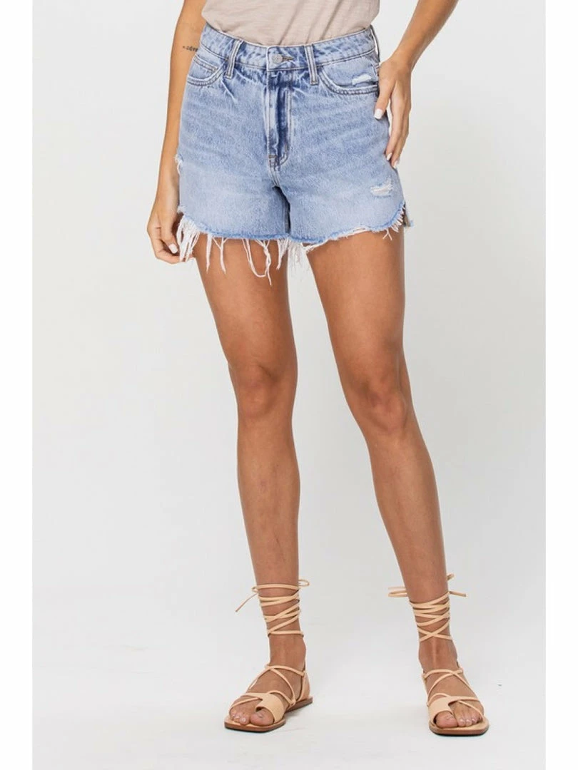 Vervet SUPER HIGH RISE RIGID SHORTS W STEP HEM 1 Vervet SUPER HIGH RISE RIGID SHORTS W STEP HEM