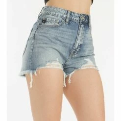 Kan Can WOMEN Distressed High Rise Denim Shorts KC9145M