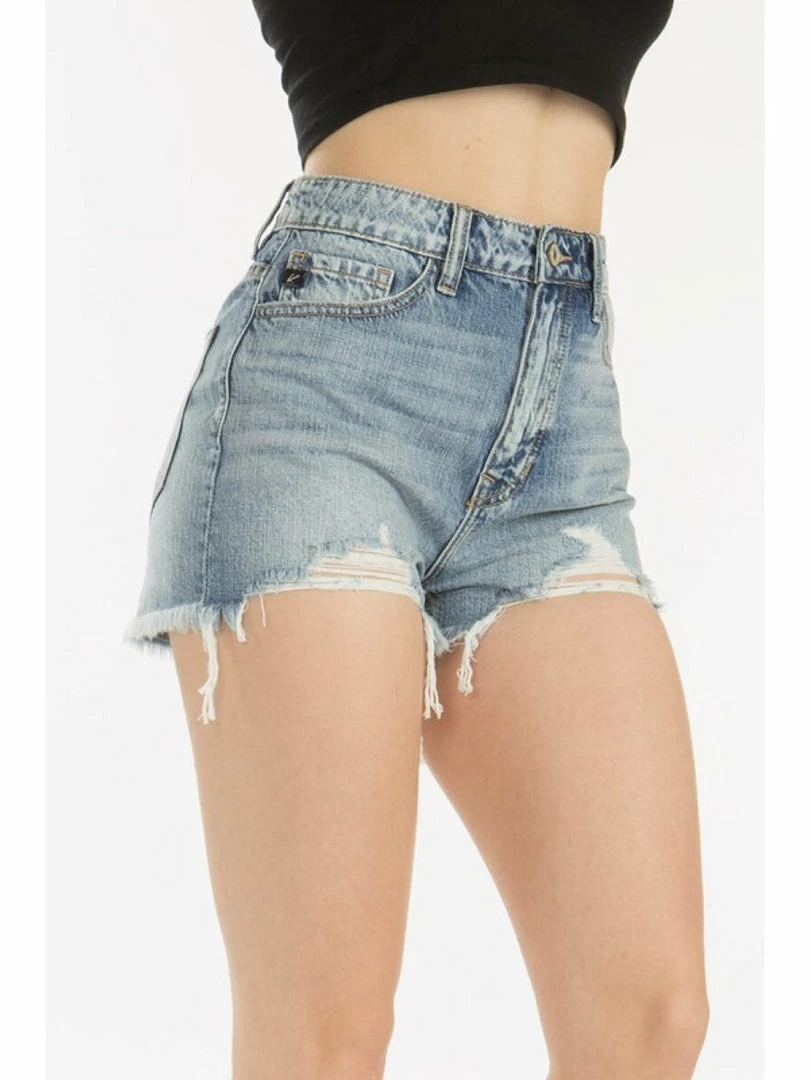 Kan Can WOMEN Distressed High Rise Denim Shorts KC9145M 1 Kan Can WOMEN Distressed High Rise Denim Shorts KC9145M