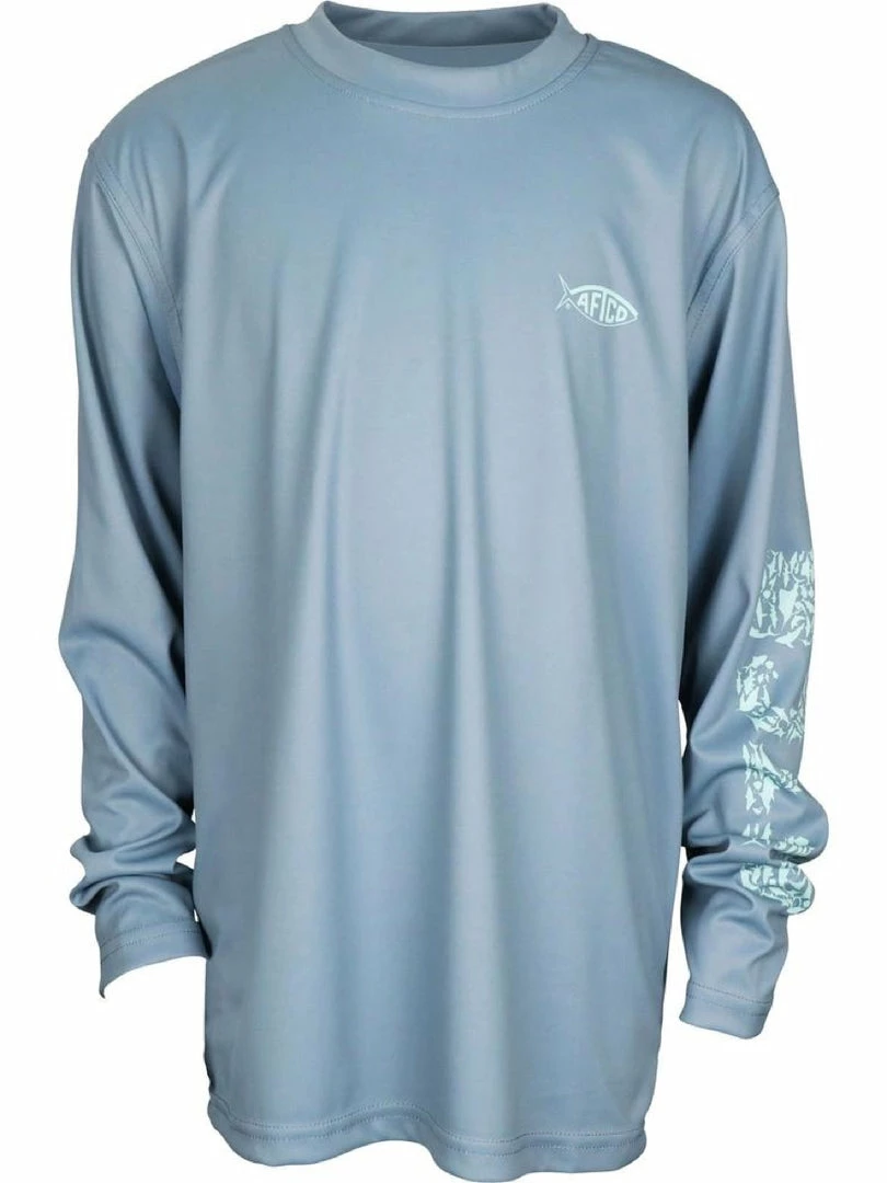 KIDS Aftco Jigfish LS Youth Slate Blue B61108-SBLU 1 KIDS Aftco Jigfish LS Youth Slate Blue B61108-SBLU