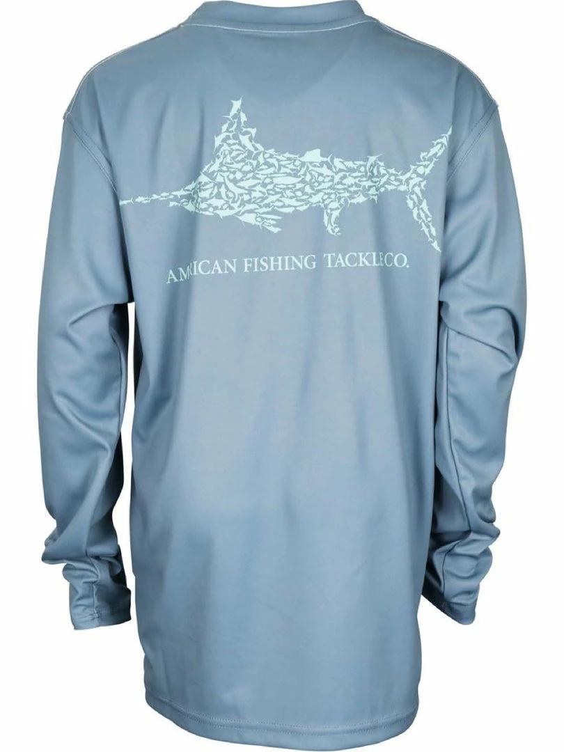 KIDS Aftco Jigfish LS Youth Slate Blue B61108-SBLU 2 KIDS Aftco Jigfish LS Youth Slate Blue B61108-SBLU