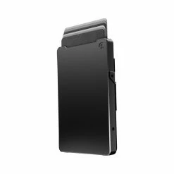 MEN GROOVE WALLET- Gun Metal/Black Leather