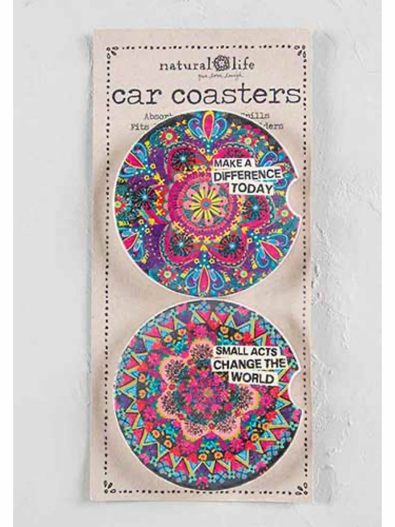 Natural Life Car Coaster Set Of 2 Make A Difference 1 Natural Life Car Coaster Set Of 2 Make A Difference