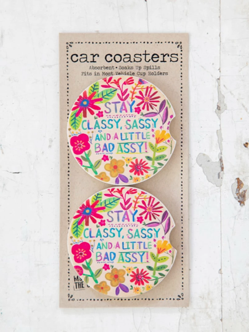 Natural Life Car Coaster Set Of 2 Classy Sassy 1 Natural Life Car Coaster Set Of 2 Classy Sassy