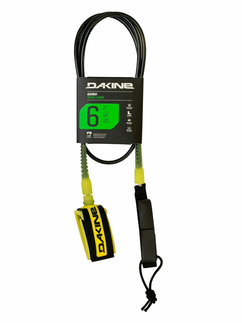 DAKINE KAINUI TEAM 6' X 1/4" SURFBOARD LEASH - ELECTRIC TROPICAL 1 DAKINE KAINUI TEAM 6' X 1/4" SURFBOARD LEASH - ELECTRIC TROPICAL