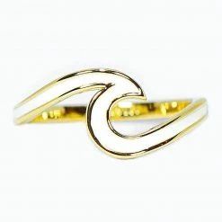 Rings Pura Vida Enameled Wave Ring White/Gold
