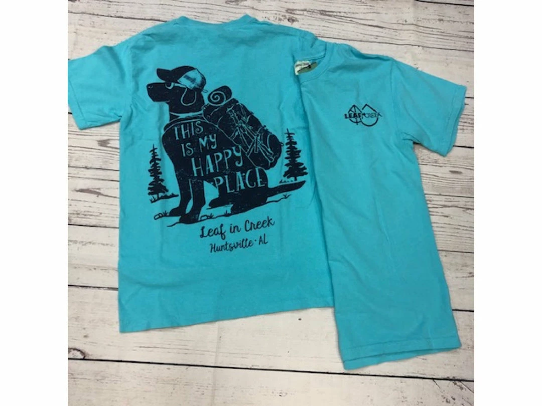 High Wind Productions LIC Happy Hiking Dog Comfort Color Tee Lagoon 1 High Wind Productions LIC Happy Hiking Dog Comfort Color Tee Lagoon