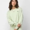 WOMEN Vans Water Wash Cropped Pullover Crew Fleece (Celadon Green)