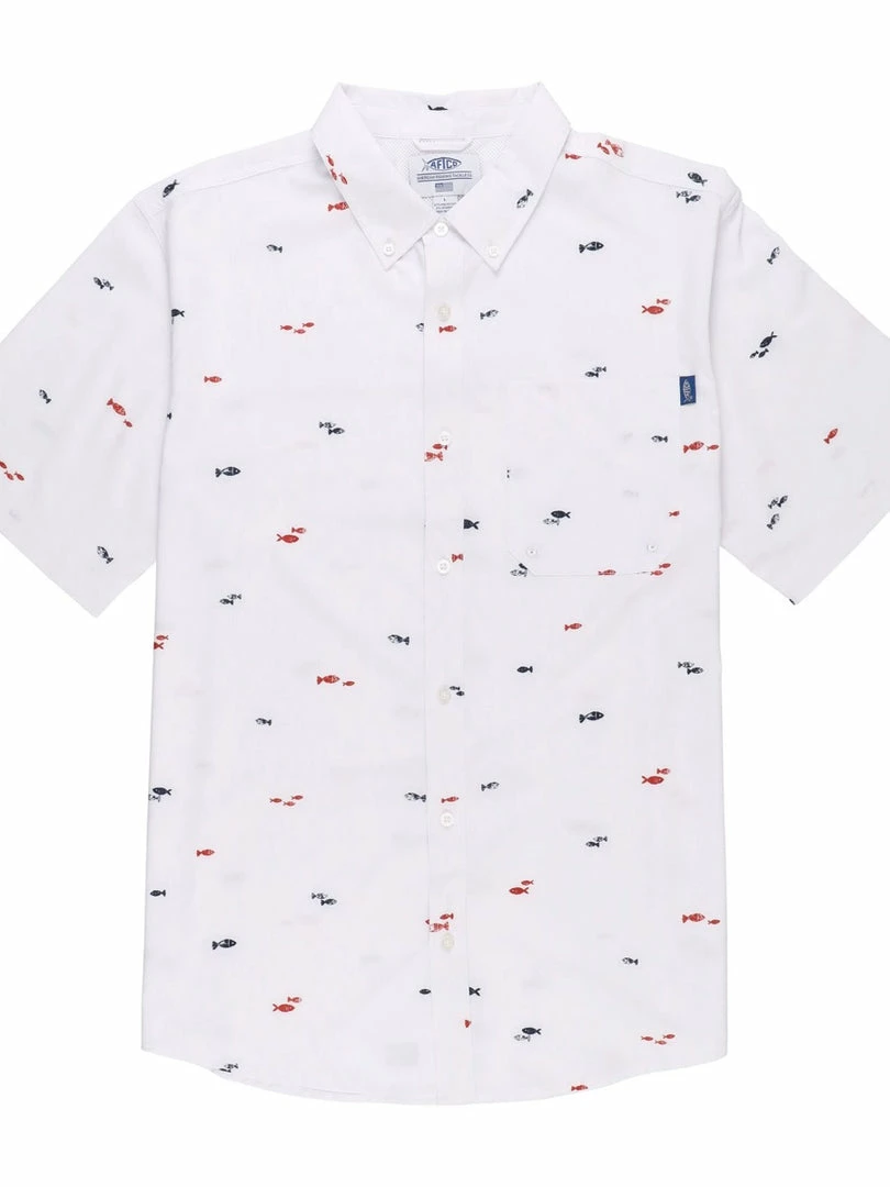 Leaf In Creek Aftco Men's Captain's Lounge SS White 1 Leaf In Creek Aftco Men's Captain's Lounge SS White