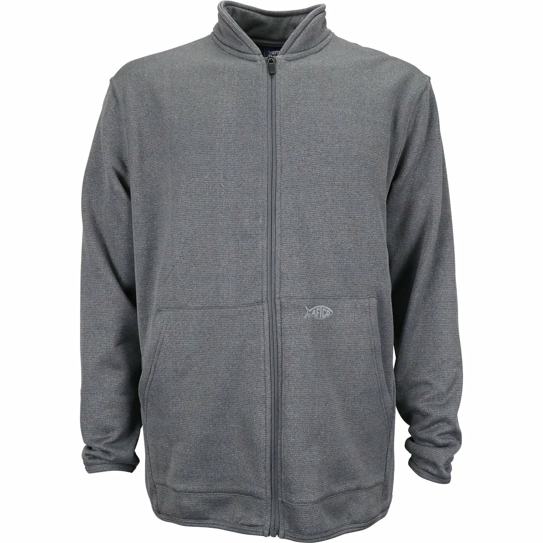 Aftco Mercury Full Zip Fleece - Charcoal Heather MEN 1 Aftco Mercury Full Zip Fleece - Charcoal Heather MEN