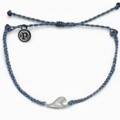 Bracelets Pura Vida MOP Wave Silver Bracelet BLST Blue Steel