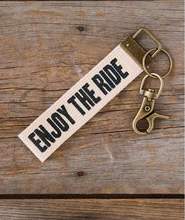 Small Accessories Natural Life Canvas Key Fob Enjoy The Ride 1 Small Accessories Natural Life Canvas Key Fob Enjoy The Ride