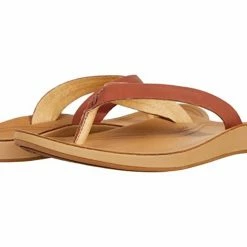 Olukai Women's NONOHE - W Cedarwood/Golden Sand Flip Flops Leather Sandals & Flips