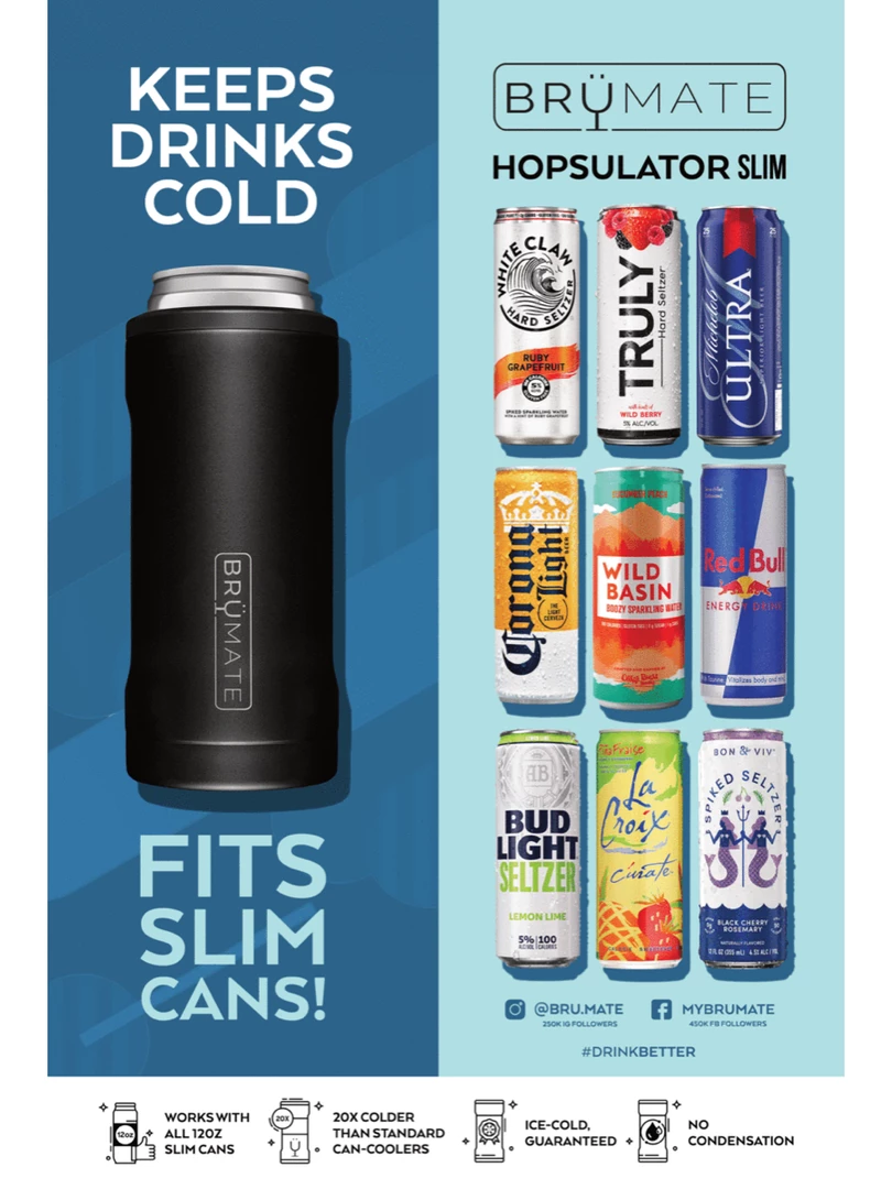 Drink Accessories Brumate Hopsulator Slim Glitter Peacock 2 Drink Accessories Brumate Hopsulator Slim Glitter Peacock