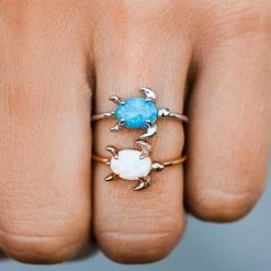 Pura Vida Opal Sea Turtle Ring