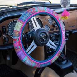 Natural Life Steering Wheel Cover-Multi Patchwork