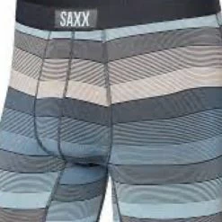 Base Layers & Underwear Saxx Vibe Boxer Brief - Hazy Stripe Washed Blue