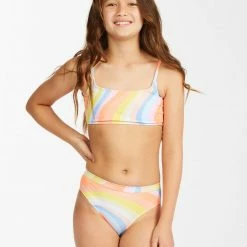 Billabong Girls' Groovy Road Mini Crop Bikini Set- Multi