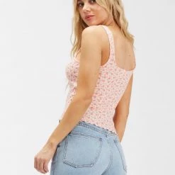 WOMEN Billabong Searching For Sun Knit Tank Top -MELON (mel)