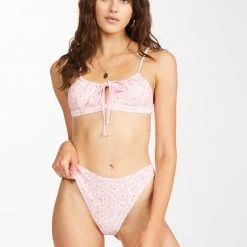 WOMEN Billabong Daisy Craze Coco Tie-Front Bralette Bikini Top