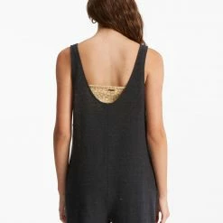 Billabong Fade Away Button-Up Knit Romper WOMEN