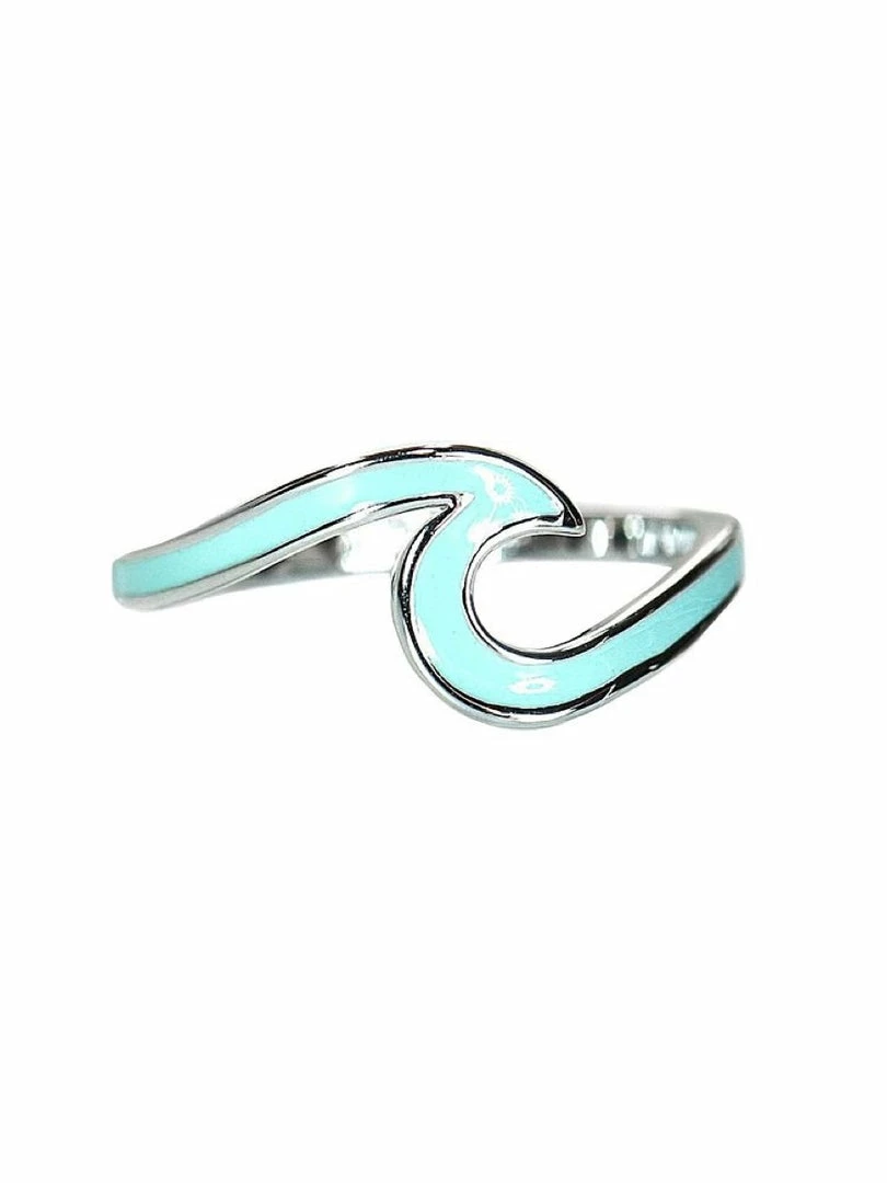 Rings Pura Vida Enameled Wave Ring Teal/Silver 2 Rings Pura Vida Enameled Wave Ring Teal/Silver
