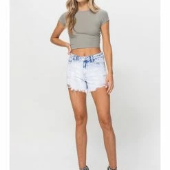 Vervet WOMEN Acid Wash HIGH RISE SHORTS