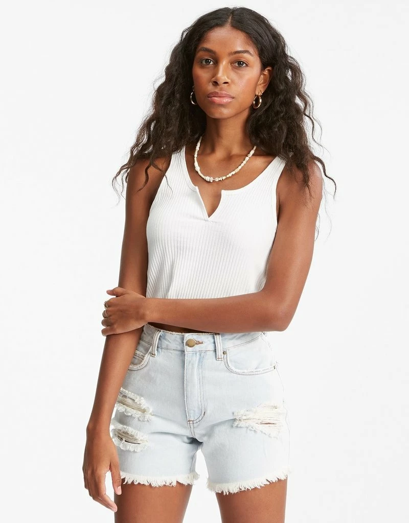 WOMEN Billabong Notch Tank Ribbed Tank Top 1 WOMEN Billabong Notch Tank Ribbed Tank Top