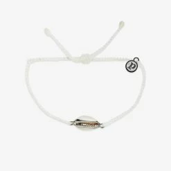 Pura Vida Costa Cowrie Silver Bracelet WHIT